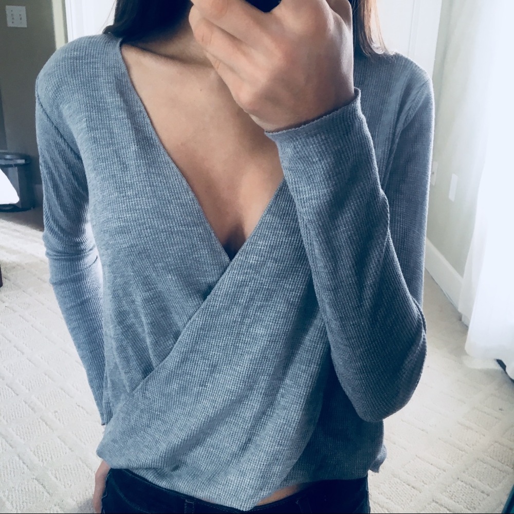 {Urban Outfitters} Draped Long Sleeve Blouse